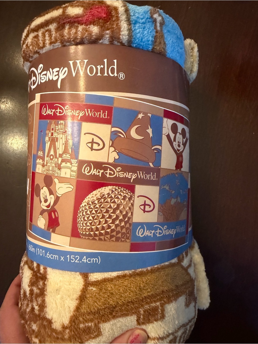 NWT Walt Disney World 4 Parks Collage Fleece Throw Blanket. 40in x 60 in